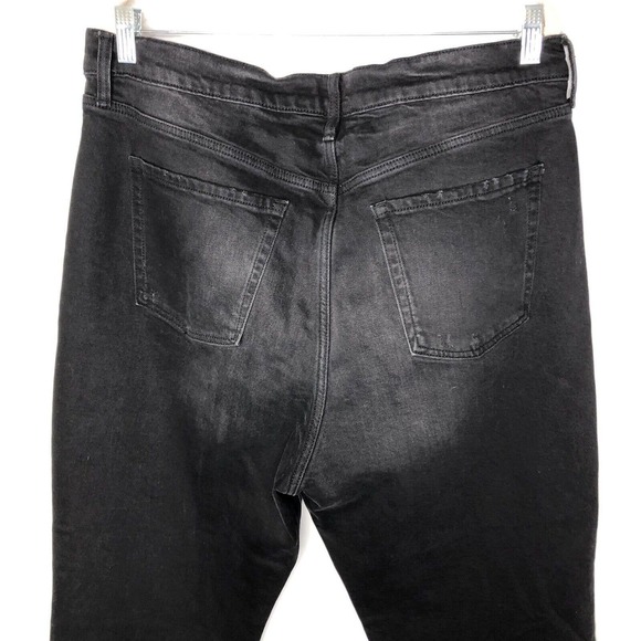 Old Navy High Waisted Ryan Boyfriend Jeans Size 16 Raw Hem Black - Picture 6 of 8